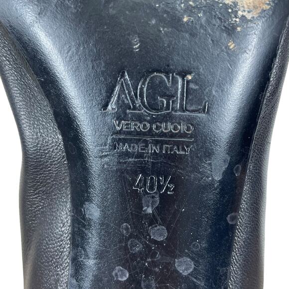 Attilio Giusti Leombruni AGL Pyramid Studded Pumps Low Heel Black Size 40.5 - Picture 9 of 11